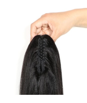 Cola de caballo de cola negra con alicates naturales Remy Hair Yaki recto plus qu'un jeu 