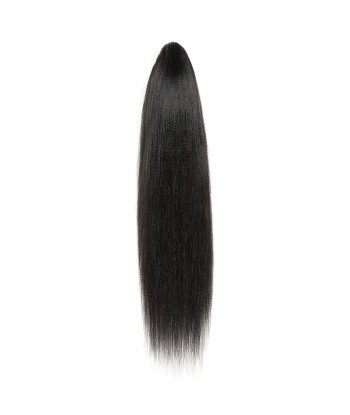 Cola de caballo de cola negra con alicates naturales Remy Hair Yaki recto plus qu'un jeu 