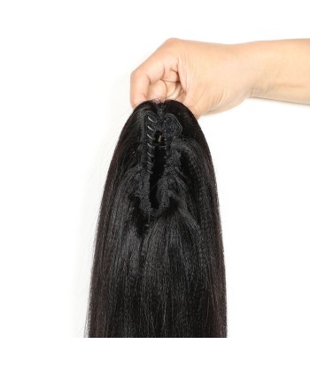 Cola de caballo de cola negra con alicates naturales Remy Hair Yaki recto plus qu'un jeu 