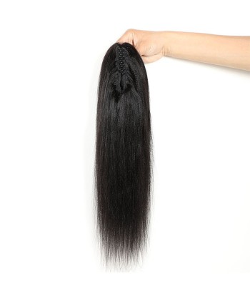 Cola de caballo de cola negra con alicates naturales Remy Hair Yaki recto plus qu'un jeu 