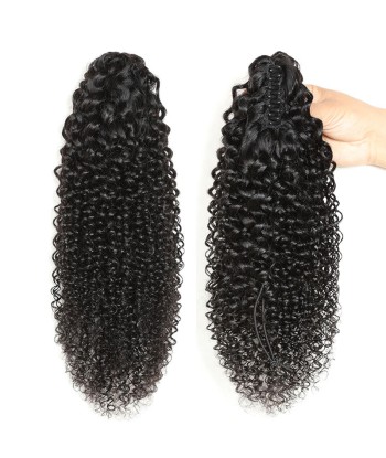 Cola de caballo de cola negra con alicates naturales Remy Cabello rizado 2023