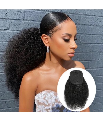 Cola de caballo de caballo negra para cabello remy cable afro rizado pas chere