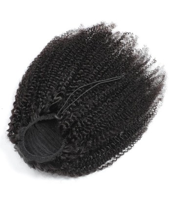 Cola de caballo de caballo negra para cabello remy cable afro rizado pas chere