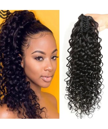 Coda di cavallo nera coda di cavallo con pinze naturali Remy Hair Deep Wave la livraison gratuite