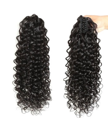 Coda di cavallo nera coda di cavallo con pinze naturali Remy Hair Deep Wave la livraison gratuite