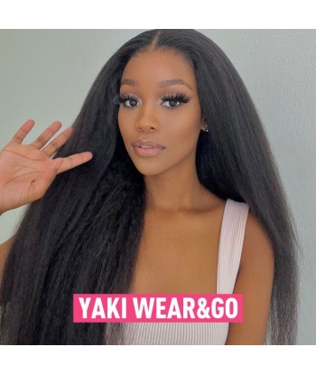 Voorgesneden voorkant 13x4 "Afro Yaki Dark Brown Texture" Ready-to-Wear " Jusqu'à 80% De Réduction