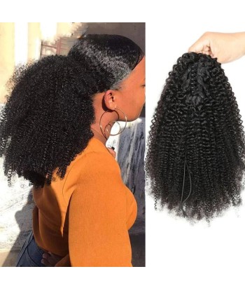 Zwarte paardenstaart paardenstaart met natuurlijke tang remy haar afro krullend la colonne vertébrale