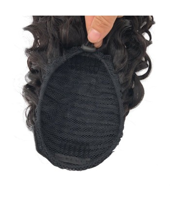 Zwarte paardenstaart paardenstaart met Remy Hair Water Wave Cord la livraison gratuite