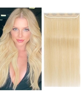 Rechte blonde clip extensie platinum mono max volumestip Faites des économies