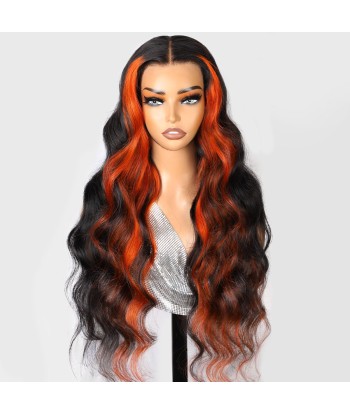 13x4 Lace Body Wave 1B/Ginger 200% Voorgesneden, pre-Léclairci, zonder lijm pas cheres