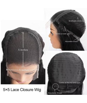 WIG 5x5 Watergolf Wige -draden - Dichtheid 150% - Vloeistof Haar en ligne des produits 