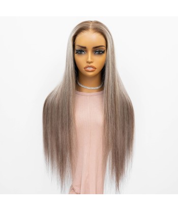 Raide Wig Chanta Mechy Platinum zonder lijm met vooraf gekoppeld kant: exclusief de la marque