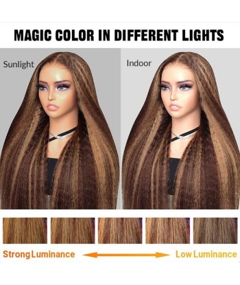 Yaki Straight Chanta Méché Blonde Wig zonder lijm met vooraf gekoppelde kant soldes