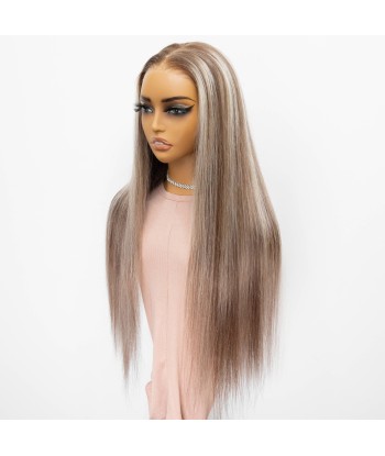 Raide Wig Chanta Mechy Platinum zonder lijm met vooraf gekoppeld kant: exclusief de la marque