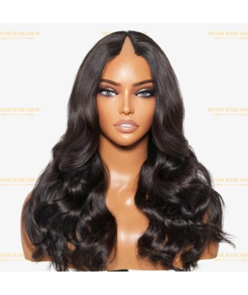 V-Part Body Wave Dark Brun wig s'inspire de l'anatomie humaine