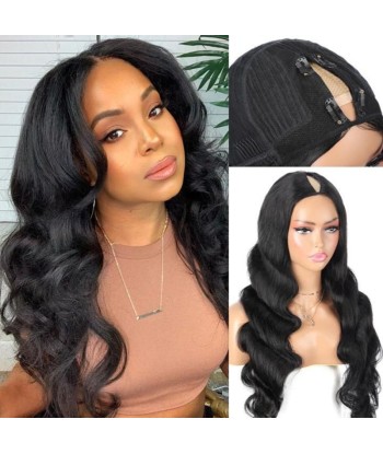 V-Part Body Wave Dark Brun wig s'inspire de l'anatomie humaine