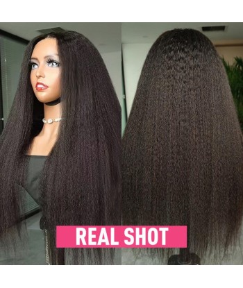 Private sale: pre-cut front lace 13x4 "afro yaki dark brown texture" ready-to-wear " en stock