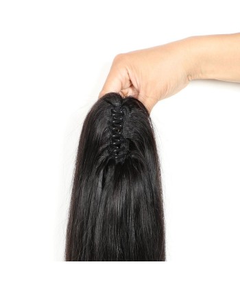 Black ponytail ponytail with natural pliers Remy Hair Straight paiement sécurisé