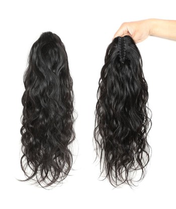 Black ponytail ponytail with natural pliers Remy hair body wave la chaussure