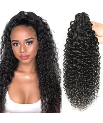 Black ponytail ponytail with natural pliers Remy hair kinky curly la colonne vertébrale