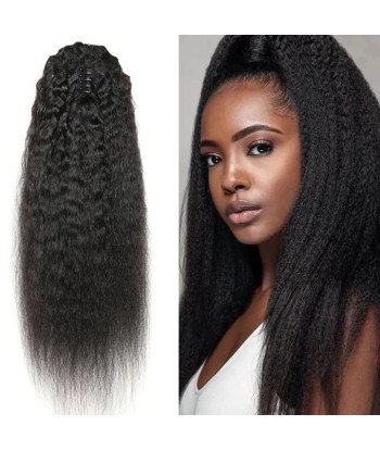 Black ponytail ponytail with natural pliers Remy hair kinky straight Jusqu'à 80% De Réduction