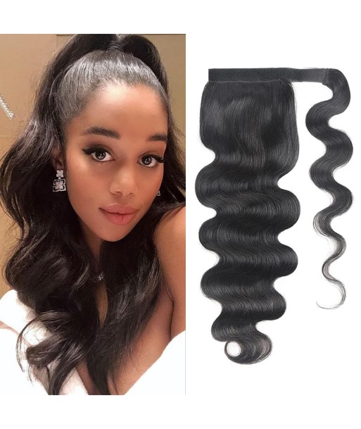 Horseshoe ponytail black magic ribbon Remy Hair Body Wave rembourrage situé sous