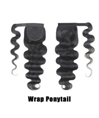 Horseshoe ponytail black magic ribbon Remy Hair Body Wave rembourrage situé sous