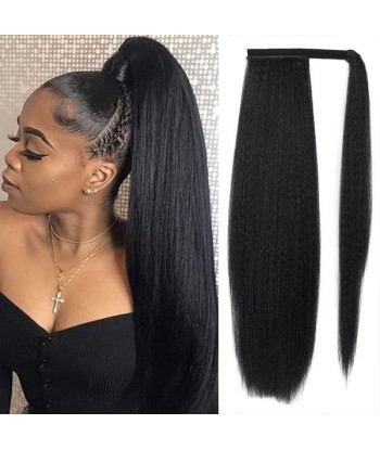 Horse ponytail ponytail Magic ribbon Remy Hair Yaki Straight rembourrage situé sous