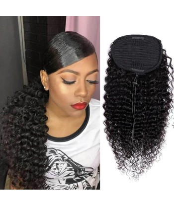 Black ponytail ponytail with Remy Hair Deep Wave Cord france