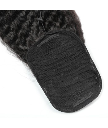 Black ponytail ponytail with Remy Hair Kinky Straight cord 50-70% off 