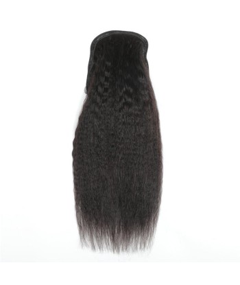 Black ponytail ponytail with Remy Hair Kinky Straight cord 50-70% off 