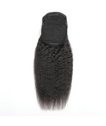 Black ponytail ponytail with Remy Hair Kinky Straight cord 50-70% off 