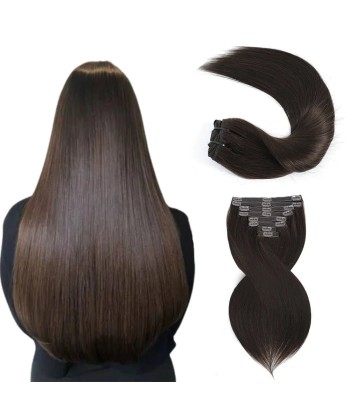 Straight brown clip extensions 120 gr livraison gratuite