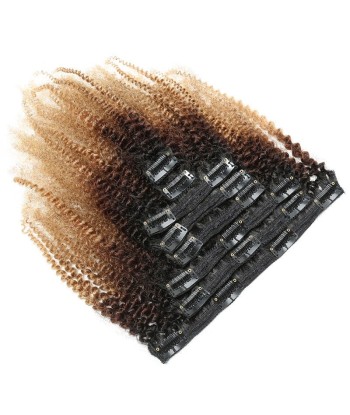 Estensioni del kit con clip di cioccolato bionda ricci afro 120 GR Ombra marrone Economisez 