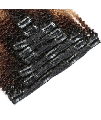 Estensioni del kit con clip di cioccolato bionda ricci afro 120 GR Ombra marrone Economisez 