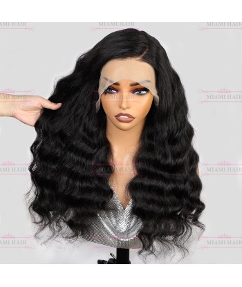 WIG 13x4 White Wave Loce Wigh - con effetto quasi doppio disegnato e volume massimo nei capelli Remy en ligne