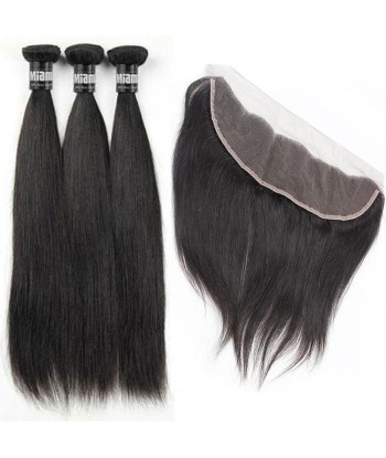 3 Paquets de Tissage + Lace Frontal Straight 13x4 hantent personnes