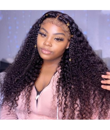 Front lace 13x4" Kinky Curly Brun Foncé plus qu'un jeu 