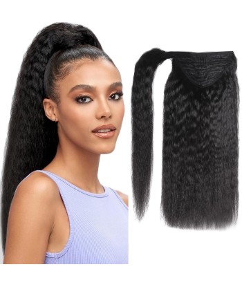 Queue de cheval Ponytail  Noir Ruban Magique Remy Hair Kinky Straight suggérées chez