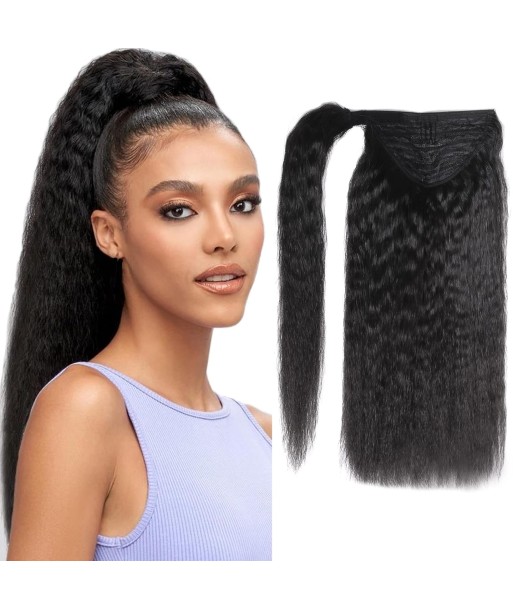 Queue de cheval Ponytail  Noir Ruban Magique Remy Hair Kinky Straight suggérées chez