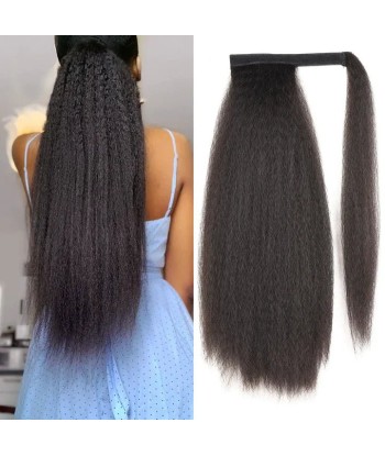 Queue de cheval Ponytail  Noir Ruban Magique Remy Hair Kinky Straight suggérées chez