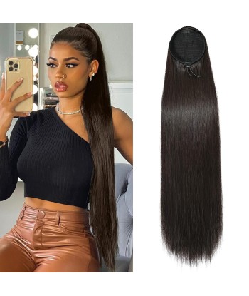 Queue de cheval Ponytail  Noir A Cordon Remy Hair Straight Venez découvrir notre 