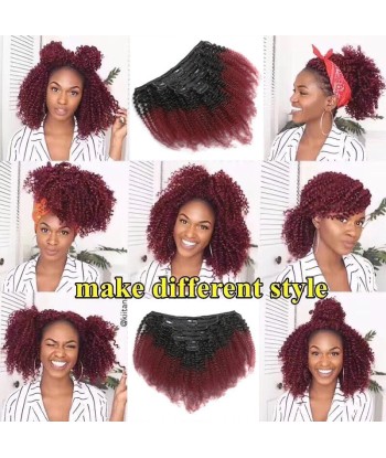 Kit Extensions à Clips Afro Curly Ombre Ombre Brun Foncé 99J 120 gr la colonne vertébrale