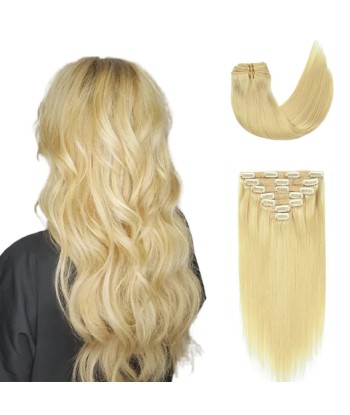 Kit Extensions à Clips Straight Blond Platine gr les ctes