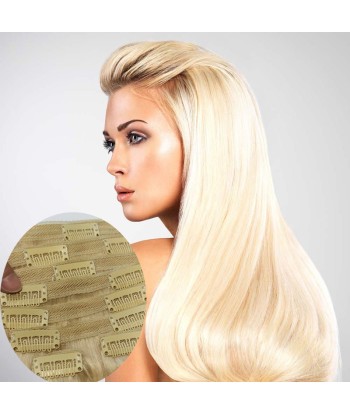 Kit Extensions à Clips Straight Blond Platine gr les ctes