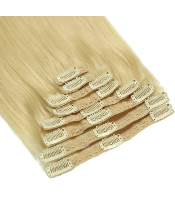 Kit Extensions à Clips Straight Blond Platine gr les ctes