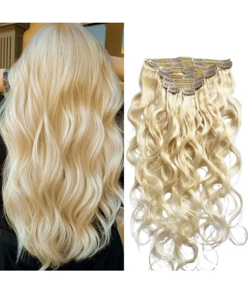 Kit Extensions à Clips Body Wave Blond Platine 120 gr la livraison gratuite