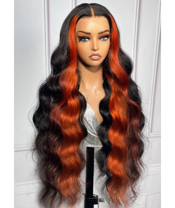 13x4 Lace Body Wave 1B/GINGER 200% pré-découpé, pré-éclairci, sans colle Vous souhaitez 