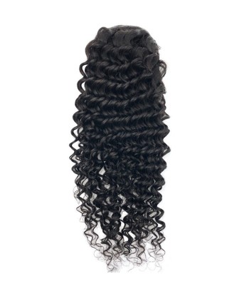 Schwarzer Pferdeschwanz -Pferdeschwanz mit Remy Hair Deep Wave Cord livraison gratuite