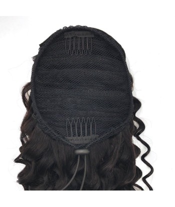 Schwarzer Pferdeschwanz -Pferdeschwanz mit Remy Hair Deep Wave Cord livraison gratuite